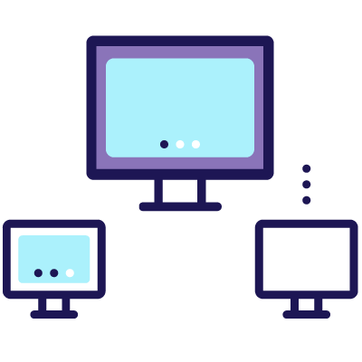 illustration ordinateurs en réseau